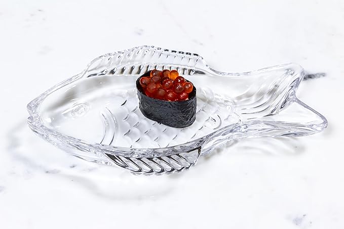 Abbott Collection Small Swimming Fish Dish - Clear Glass (7.5" L)