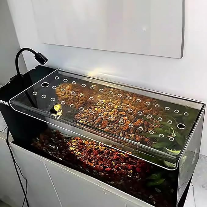 Fish Tank Safety Cover, Pet Proof Aquarium Lid, Fish Tank Hood Replacement Cover with Feeding Hole