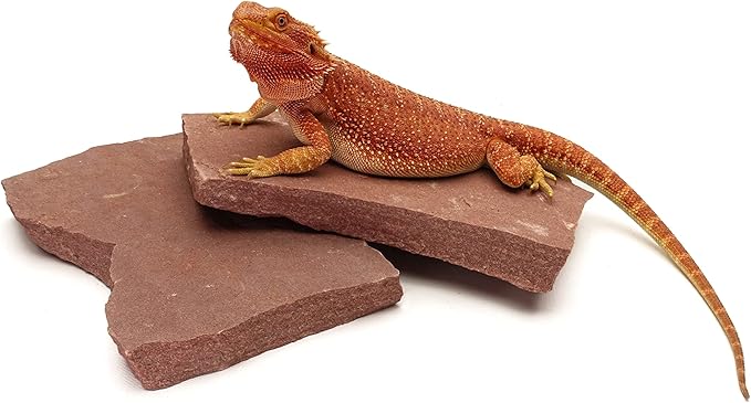 Natural Habitat Basking Rocks for Reptiles, Wyoming Rose, Medium Size Pair,
