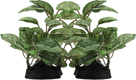Silk Aquarium Plants, Artificial Fake Aquarium Plants Small Betta Fish Tank Plants Plastic Realistic Decorations Set 2PCS (Style D)