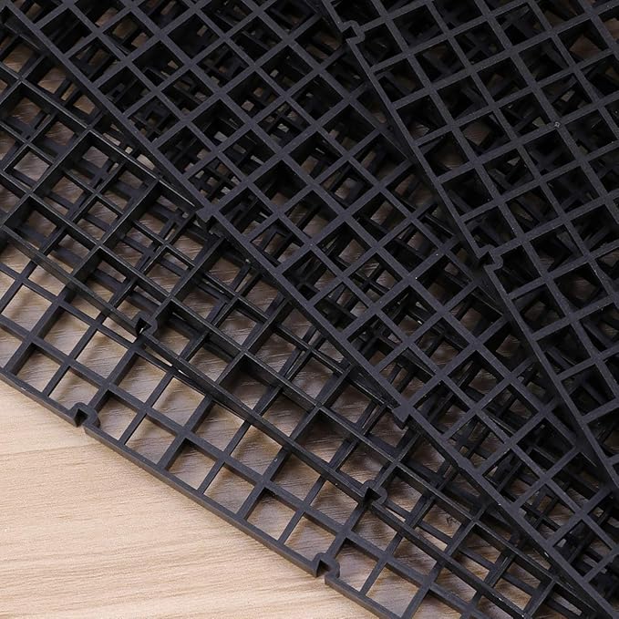 balacoo 8pcs Grid Divider Tray Aquarium Fish Tank Bottom Bottom Black Tray Aquarium Crate