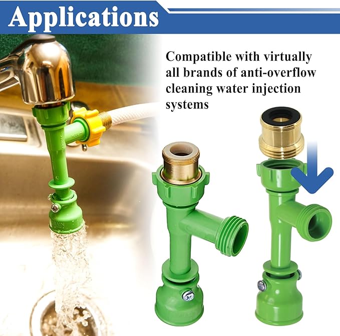 2Pcs Brass Faucet Adapter, Pipe Connection Joint, No Spill Clean and Fill System Connector