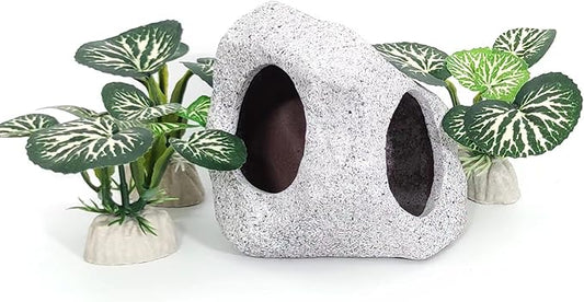 Fish Aquarium Decorations Cave Hide with Viewing Window for Betta Fish Tank Decor
