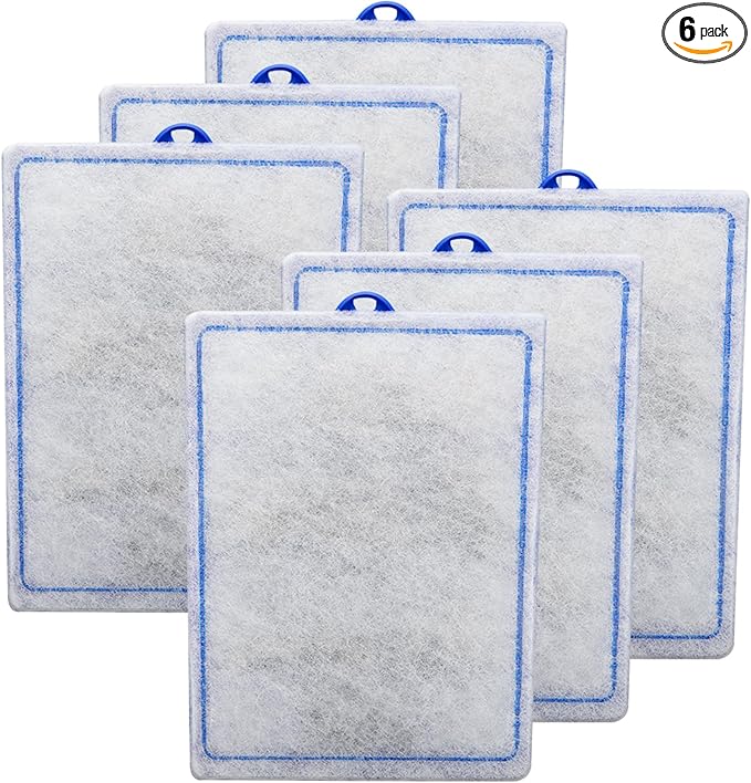 6 Count Assembled Large Filter Cartridges Compatible with Tetra Whisper Bio-Bag Filters 20i 40i IQ20/30/45/60 PF20/30/40/60, Large Replacement Filter Cartridges for Whisper Filters & Aquariums