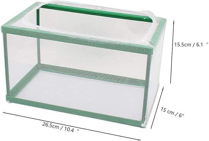 XMHF Nylon Mesh Fish Fry Hatchery Breeder Box Separation Net White Green