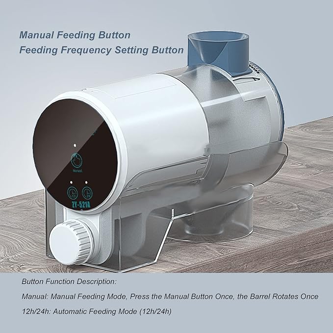 Aquarium Supplies Fish Feeding Gear Timed Feeding 200ml Storage Space Large Diameter Opening Fish Automatic Feeder 2 Installation Modes Silent Effect Aquarium Supplies
