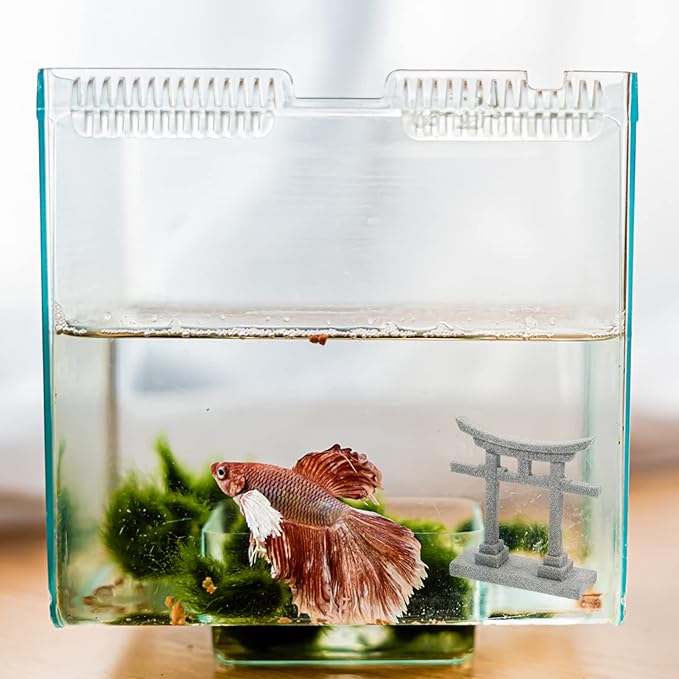 GANAZONO Aquarium Shinto Shrine Fish Tank Torii Gate Micro Landscape Decoration Japanese Shinto for Potted Bonsai Sand Table Flowerpot