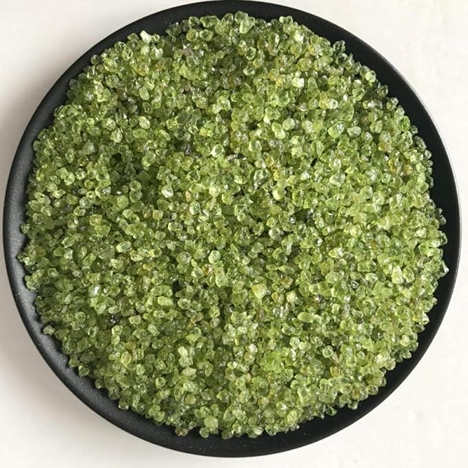Friend's Gift 100G 2-4Mm Natural Stone Perido Quartz Olivine Green Crystal Mineral Specimen Rock Chip Gravel Rough Raw Gemstone Decoration-100G 2-4Mm_China