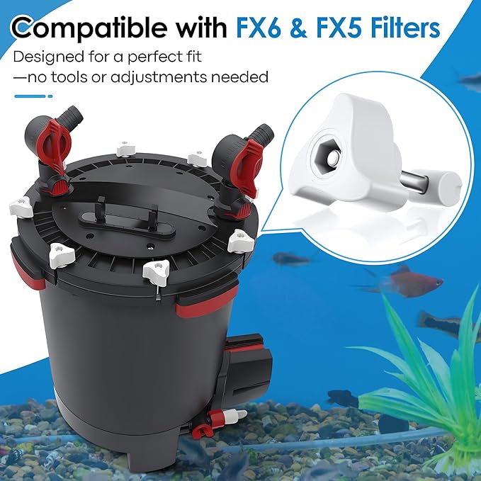 12 Pack Replacement Parts Compatible with Fluval Canister Filters, Lid Fastener Compatible with Fluval FX6 FX5 FX2 FX4, Secure Fit and Long Lasting