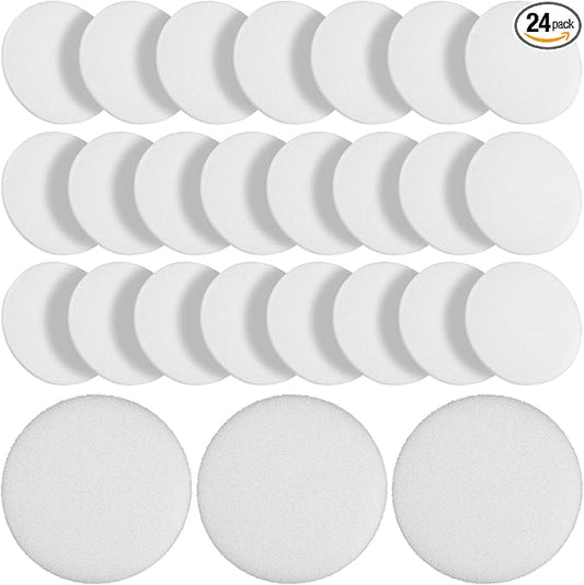 Tranqun 24 Pcs Fine Filter Water Polishing Pad Compatible with Fluval Fx4, Fx5, Fx6(24 Pcs,White,7 x 7 x 0.63 Inches)