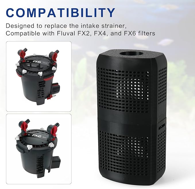 Aquarium Intake Guard, Aquarium Filter Intake Guard Replacement for Fluval FX2/FX4/FX6 Canister Filter, Aquarium Parts Accessories, Fish Tank Filters Protect Aquatic Life