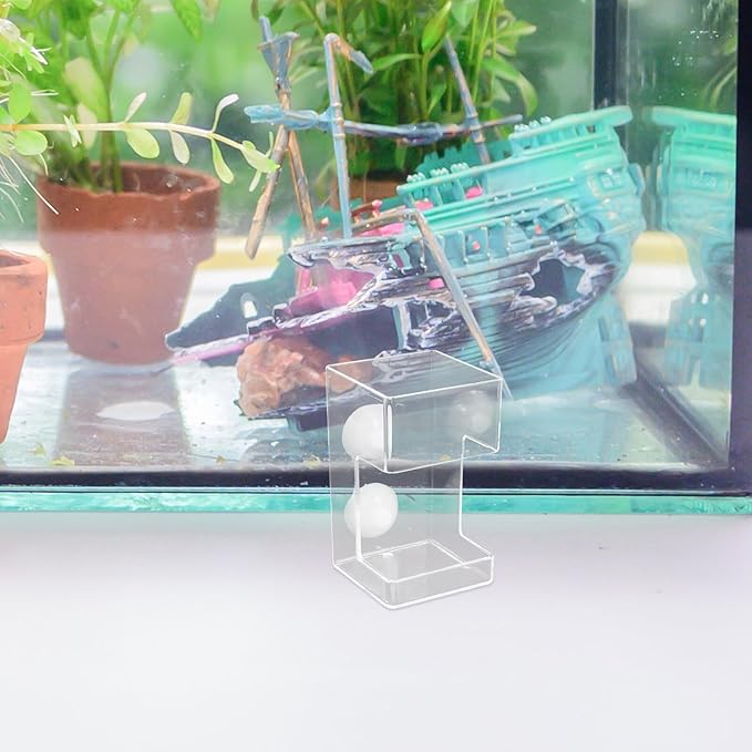 GALPADA Acrylic Aquarium Fish Tank Feeder Bowl with Suction Cup for Precise Worm Feeding, Automatic Stationary Fish Food Dispenser Suitable for Aquarium Use