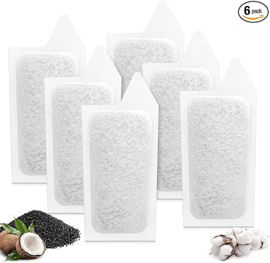 Small Filter Cartridges Compatible with Koller Products Aquarium Internal Power Filters 2.5 to 7 Gallon, Small Fish Tank Replacement Filter Carbon Cartridges for Clean Aquarium Water, 6 Pack
