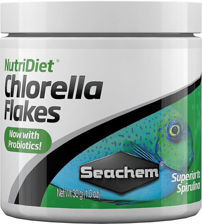Seachem NutriDiet Chlorella Fish Flakes - Natural Probiotic Formula 30g/1oz (ASM1112)