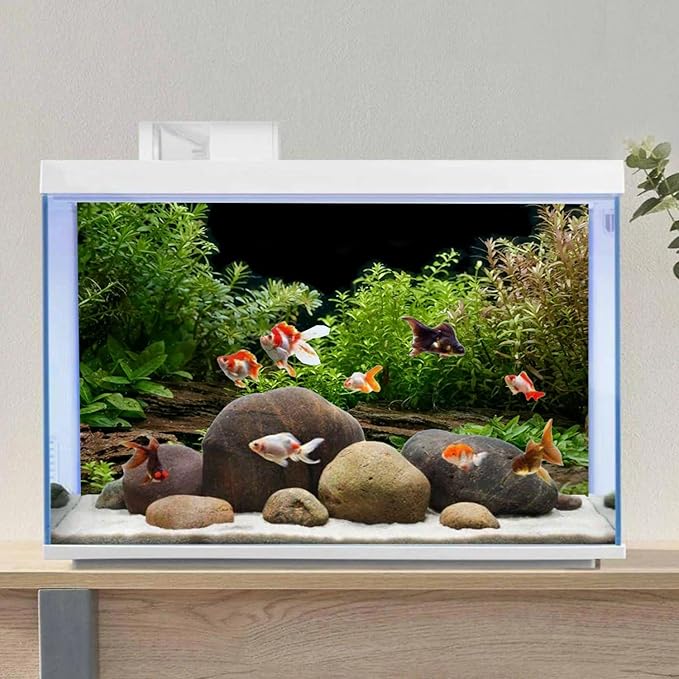 AWERT Aquarium Background River Bed & Lake Aquatic Plant Fish Tank Background Vinyl 48x24 inches