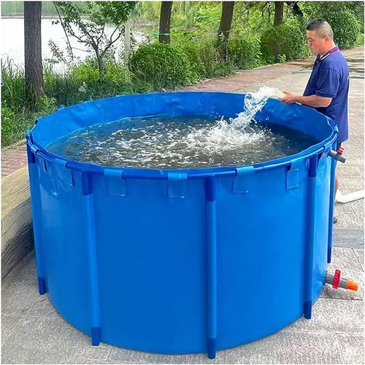 Large Collapsible Canvas Stock Tank Pond - Above Ground Fish Pond for Aquaponics, Koi, or Decorative Garden Water Feature