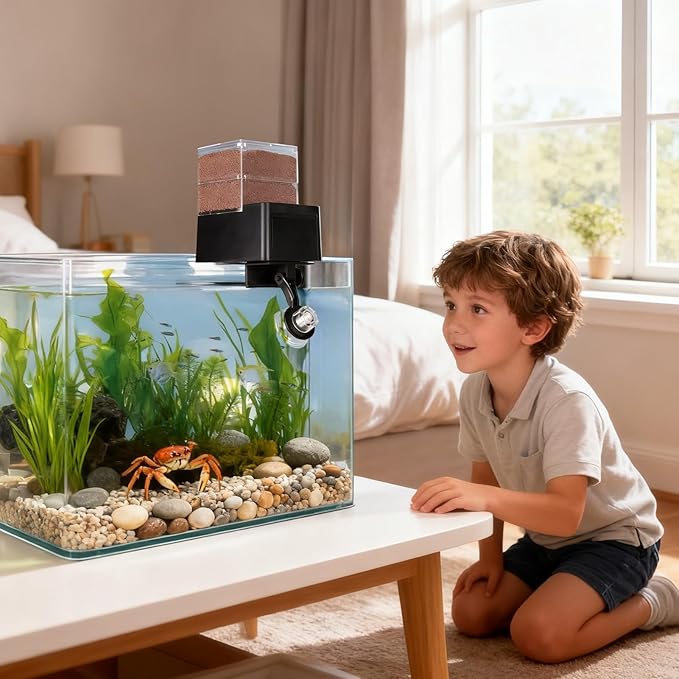 Automatic Fish Feeder for Vacation, Airtight Dispenser with Timer, Auto Feeder for Aquarium and Small Tanks with Portion Control