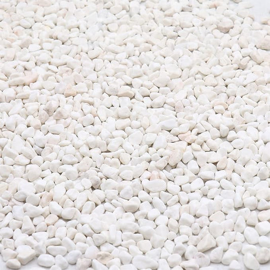 White Rocks. Decorative Pebbles. 1/5 Inch 5 lbs for Garden, Landscaping, Indoor, Vase fillers, Crafting, Succulents, pots, Plants (Mini (0.2 Inch), Tumbled, 5)