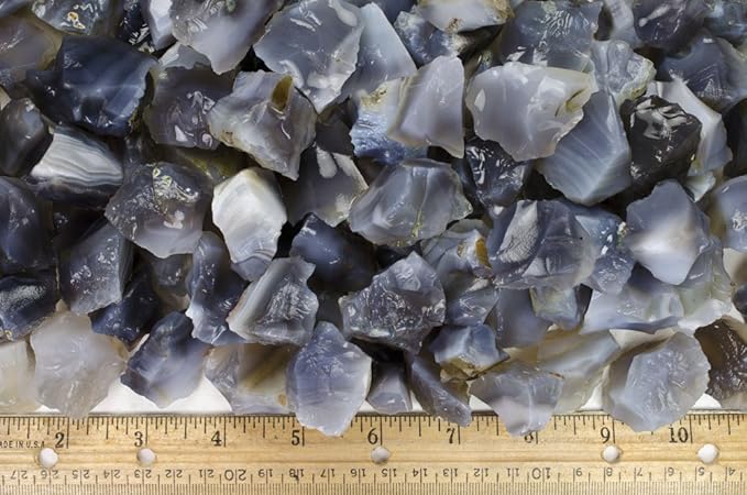 Fantasia Materials: 1 lb Grey Agate Rough Stones from India