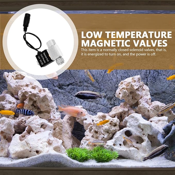 Sosoport Aquarium CO2 Solenoid Valve Low Temperature Magnetic Valve DIY CO2 Regulator with US Plug Compact Fish Tank Accessory