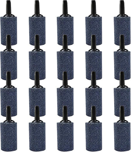 Aquarium Air Stones 1 inch, 20 Pack Fish Tank Bubble Stone, Aerator Bubble Diffuser, Nano Air Pump Accessories, Cylinder