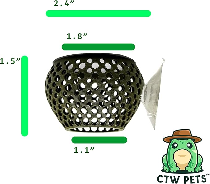 CTWPets Natural Betta Bulb Hide | Betta Rest Fish Tank Ornament | Aquarium Cave with Suction Cup for Small Fish Tank, Betta Habitat, Shrimp Hideout, Aquatic Decor (Forest Green)