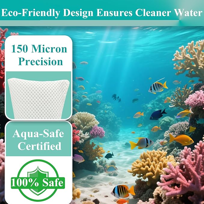 8 Pcs 7 Inch Filter Socks 150 Micron, Honeycomb 3D Filter Socks for Saltwater Aquarium, Sump Filter Sock, Reef Filter Sock Bags