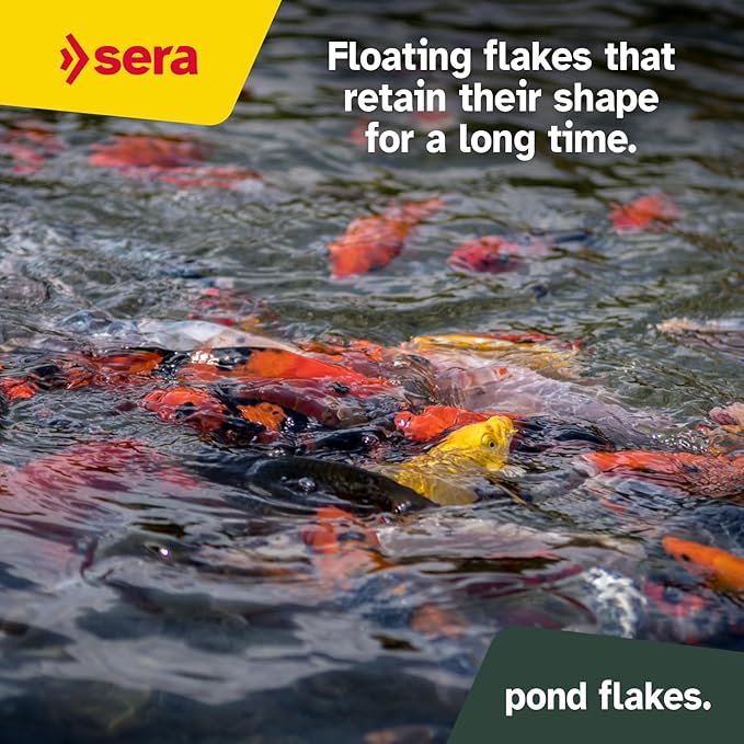 Sera Pond Flakes Fish Food 1.2 lb/3800 ml | Staple Food for Smaller Pond Fish | Rich in Vitamins & Minerals | Balanced Diet for Healthy & Active Fish | for e.g. Goldfish, bitterlings & Juvenile Fish