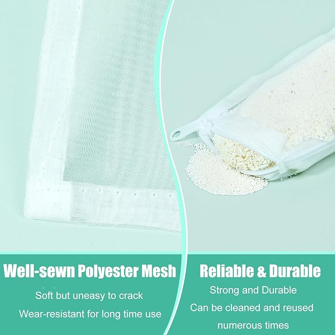 AQUANEAT Aquarium Filter Media Bags 15pcs Fish Tank Extra Fine 100 Micron Mesh Bags with Plastic Zipper for Activated Carbon (3" x 8")