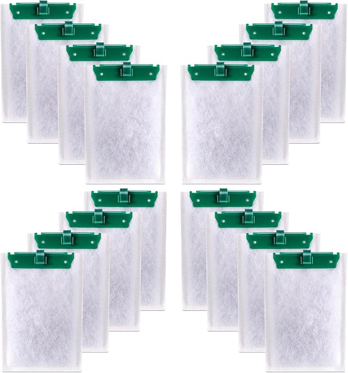 16 Pack Medium Filter Cartridges Compatible with Tetra Whisper Bio-Bag Filters Medium,for Whisper 10i/IQ10/PF10 and Repto Filter 90 GPH,for Medium Aquarium Filter Cartridge