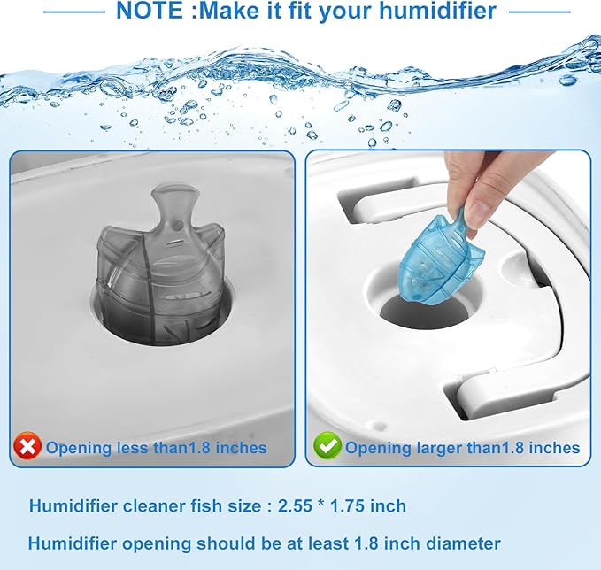 10PC Humidifier Cleaner Fish Universal Humidifier Tank Cleaner Cleaner(Blue Purple)