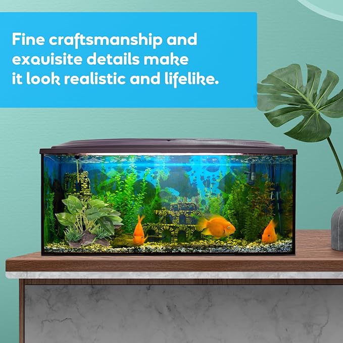 NOLITOY Aquarium Decorations Fish Tank Artificial Plastic Plants, 5.51 Inch Green Fish Tank Decorations Plants for Aquarium