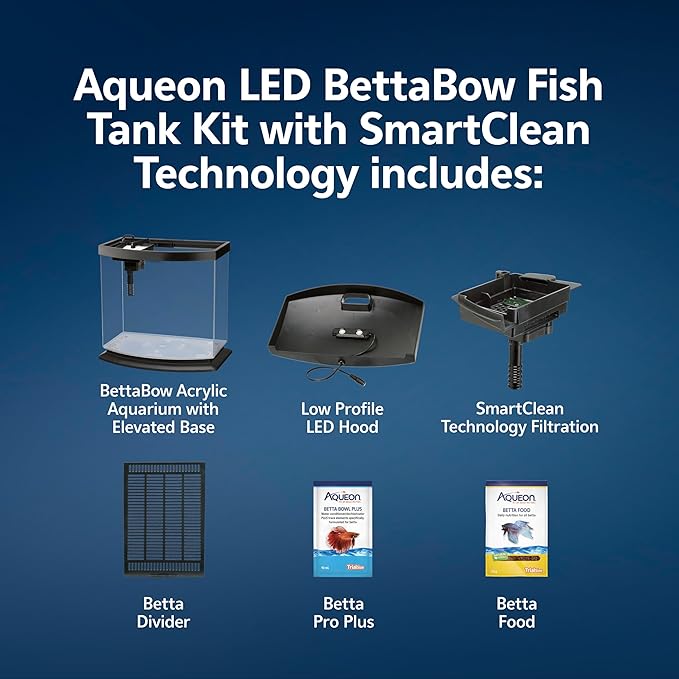 Aqueon 00800198: Aquarium Kit BettaBow Led Blk 2.5G
