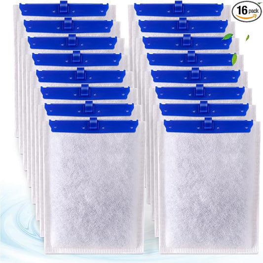 xbbwmrs 16-Pack Large Replacement Filter Cartridges Compatible with Tetra Whisper Bio-Bag Filters Large Aaquarium Filter Cartridges for Whisper 20i/40i /IQ20/30/45/60 PF20/30/40/60 Power Filters