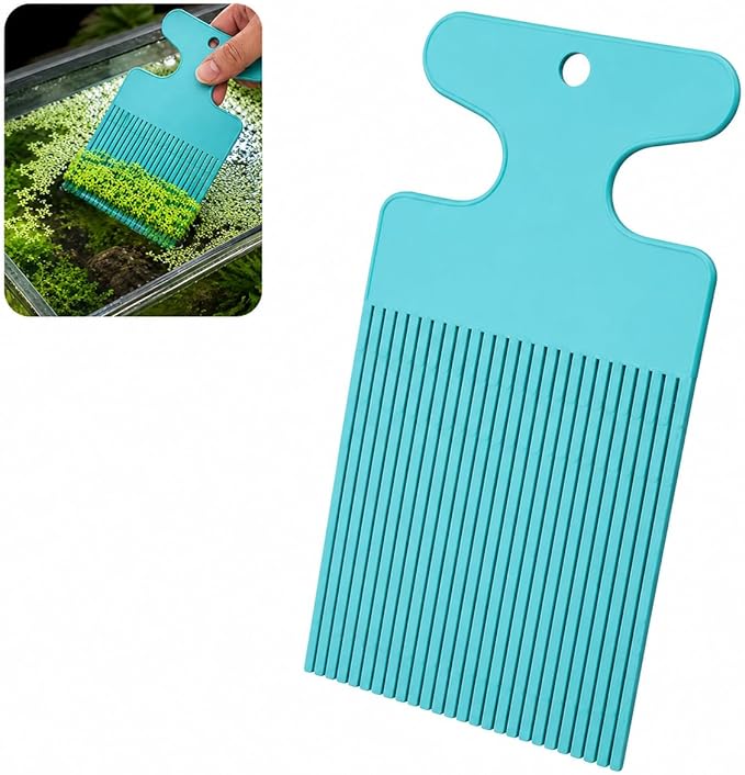 Aquarium Duckweed Removal Tool, 6.5 x 3 inch Floating Plant Comb Spatula, Aquatic Tank Cleaning Tool