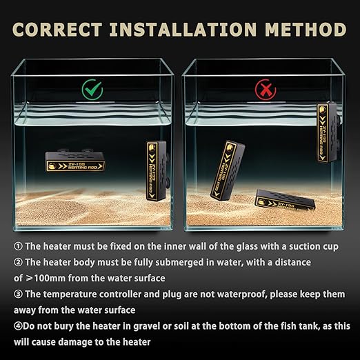 Adjustable Aquarium Heater Aquarium Heater,Submersible Adjustable Fish Tank Heater 300W,Rotatable and Adjustable Temperature Control, Used for 40-80 Gallon