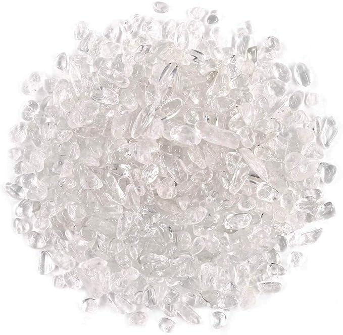WAYBER 2 Lbs/920g Natural White Clear Quartz Crystal Stones Irregular Aquarium Pebble Decorative Rocks Gravels Sands for Turtle Tank//Terrarium/Flowerpot/Vase Decoration (Fill 2 Cups)