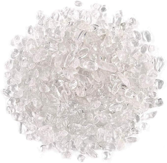 WAYBER 2 Lbs/920g Natural White Clear Quartz Crystal Stones Irregular Aquarium Pebble Decorative Rocks Gravels Sands for Turtle Tank//Terrarium/Flowerpot/Vase Decoration (Fill 2 Cups)