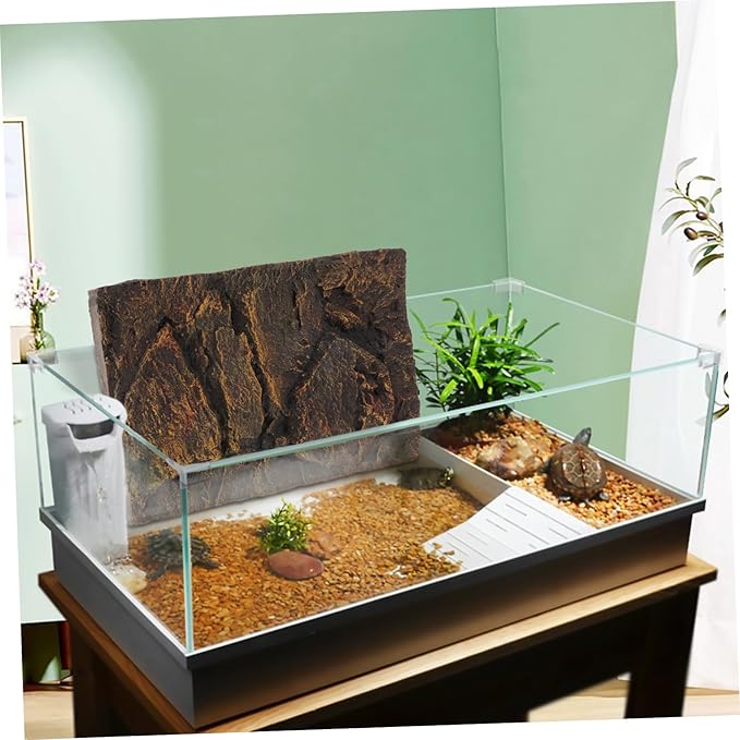 STOBOK 3D Reptile Tank Background Board Pu Material Turtle Aquarium Decor Terrarium Display for Pet Habitat Wall Decoration