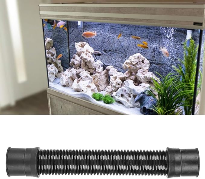 Aquarium Hose 25mm ID PVC Corrugated Tubing for Waterfall Pump Connection Reliable , 360掳 Flexible Bend Prevents Leaks, Fish Tank Water Supply System Maintenance