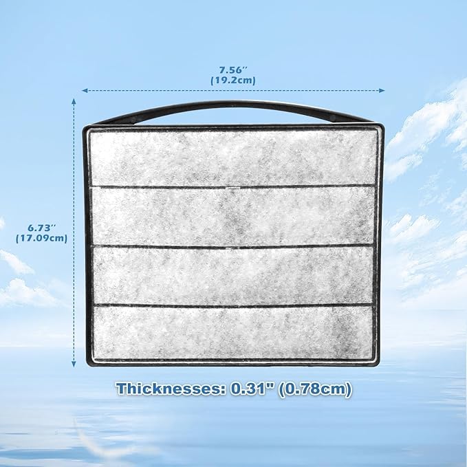 TARARIUM Fish Tank Filter Replacement Filter Element 5PSC, Cotton Material Suitable for IX-90 Daily Filter Replacement (White, IX-90-5PSC) not Suitable for IX-90