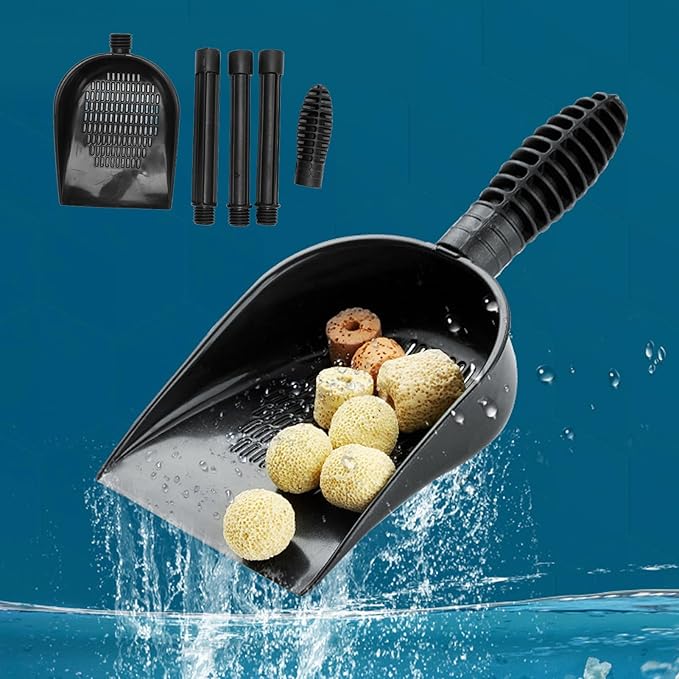 Aquarium Sand Scoop Comfort Grip Multifunctional Extendable Sand Shovel for Fish PVC for Gravel