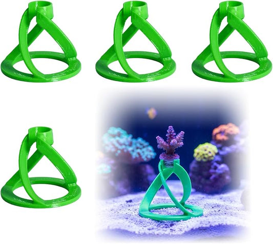 5 Pack Coral Frag Plug Sand Stands, Aquarium Sandbed Frag Rack Holder Mounts, Reef Tank Accessories for SPS LPS Zoanthid Corals, Secure Base Adapters (Green)