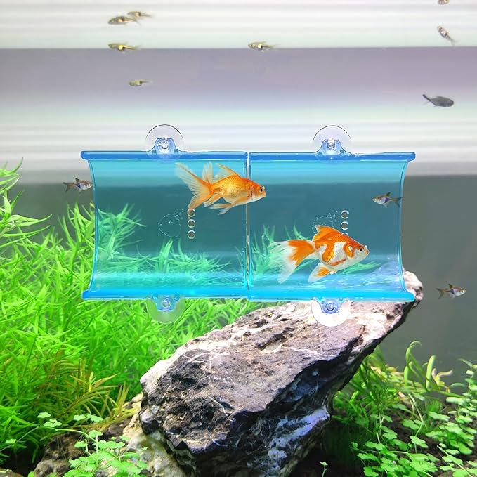 Aquarium Decorations Fish Tank Accessories for Shrimp Cichlid Hiding Breeding, Small Fish Bowl Hide Decoration, Acrylic Tube Tunnel for Betta Fish Tank Decorations, Aquarium Hideout with Suction Cups