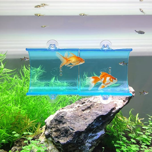 Aquarium Decorations Fish Tank Accessories for Shrimp Cichlid Hiding Breeding, Small Fish Bowl Hide Decoration, Acrylic Tube Tunnel for Betta Fish Tank Decorations, Aquarium Hideout with Suction Cups
