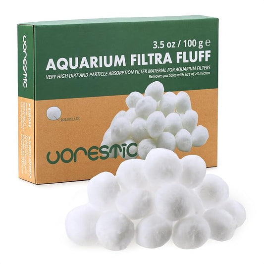 Vorestic Filtra Fluff, Aquarium Filter Floss for Fish Tank, Ready to Use Aquarium Polishing Filter, Cotton Filter for Fish Tank, Filter Floss for Aquarium - No Cutting Required, 3.5 oz (100 g)