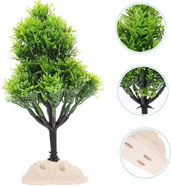 1pc Lifelike Christmas Tree Aquatic Plants for Fish Tank Decor Aquarium Landscaping Vivid Fake Water Plants for Home Desktop Aquarium Decoration