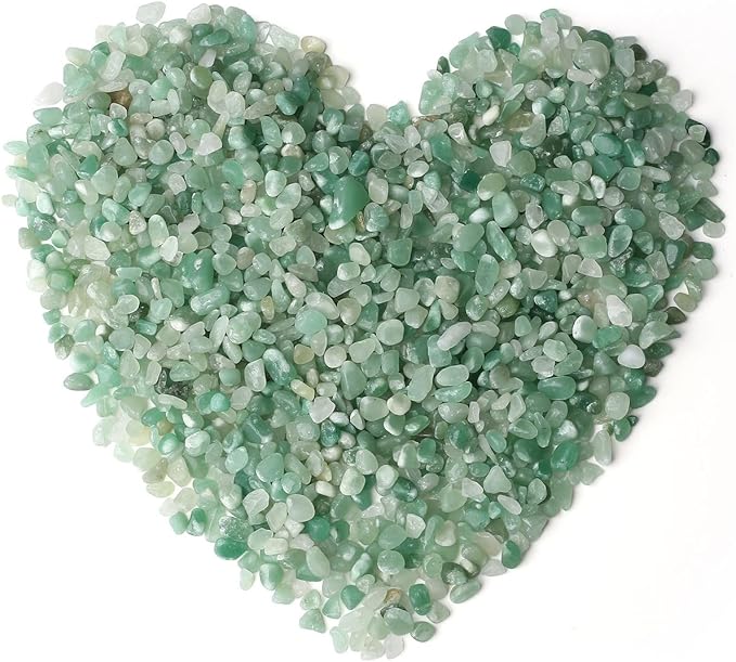 LAIDANLA Green Aventurine Crushed Stone Crystal Chips Bulk Natural Gemstones Healing Reiki Crystals Mini Quartz Vase Filler Aquarium Gravel 100g