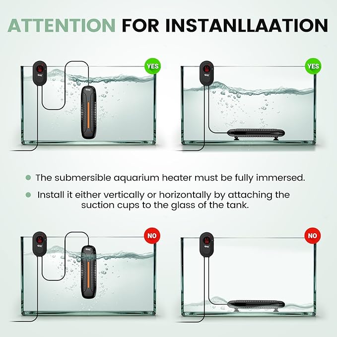 hygger 1200W Aquarium Heater with Controller, Submersible Fish Tank Heater Intelligent Leaving Water Automatica Stop Heating and Overheat Protection,132-264 Gal Turtle Heaters for Freshwater Saltwater