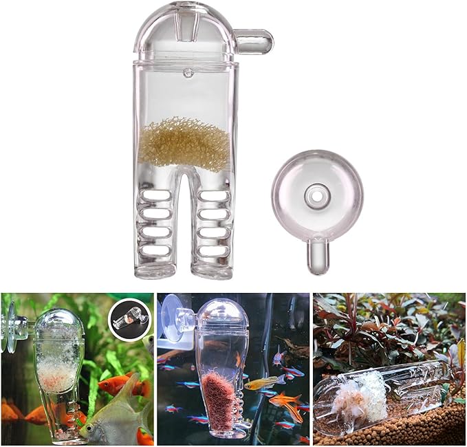 Acrylic Snail Trap for Aquariums Suction Cup Clear Snail Catcher Multifunctional Blood Worm Feeders Planaria Trap